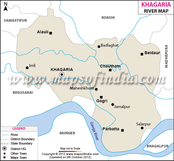 River Map of Khagaria