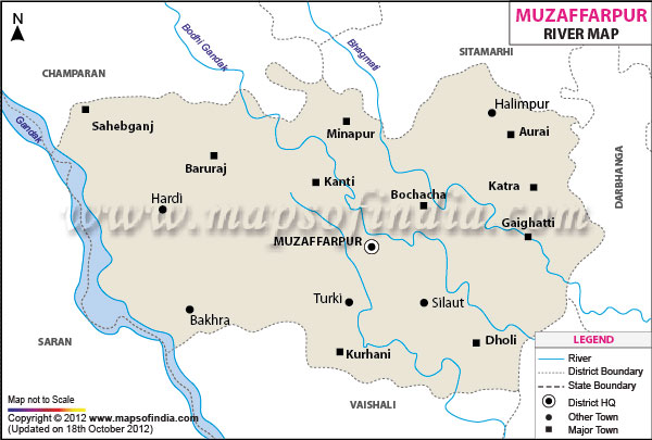 River Map of Muzaffarpur