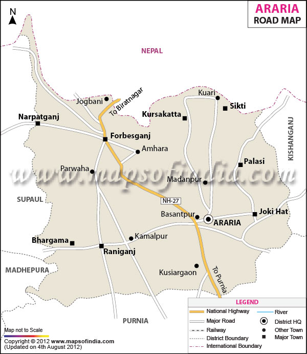 Road Map of Araria