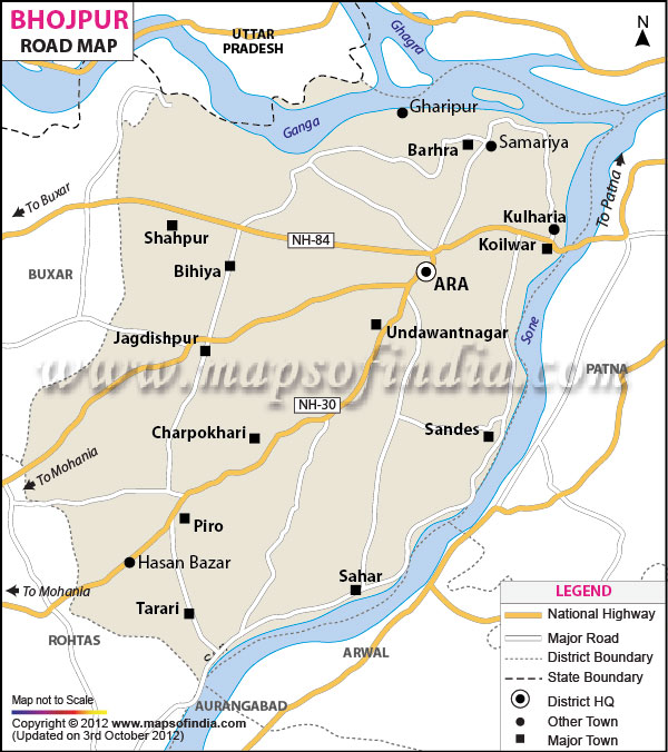 Road Map of Bhojpur