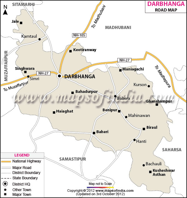 Road Map of Darbhanga