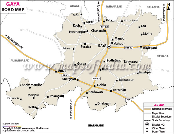 Road Map of Gaya