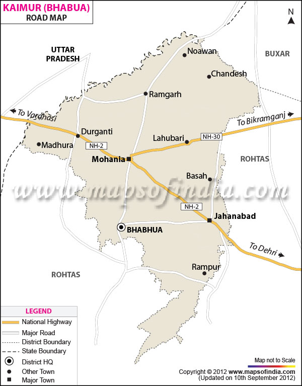 Road Map of Kaimur