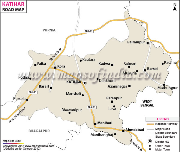 Road Map of Kathihar