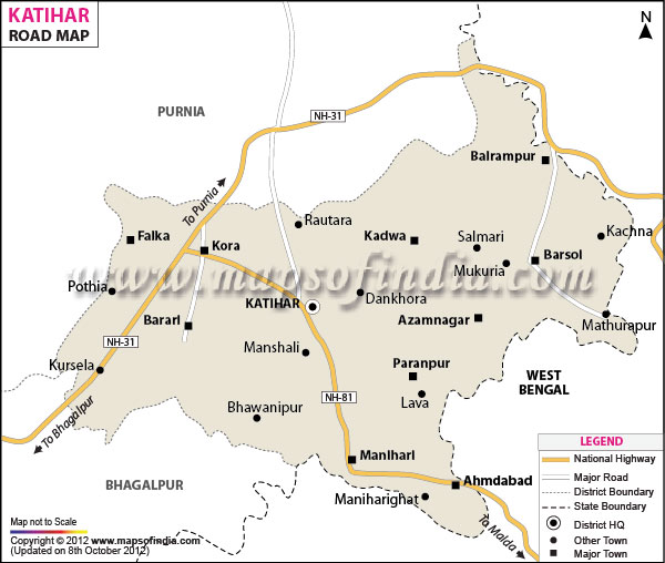 Road Map of Kathihar