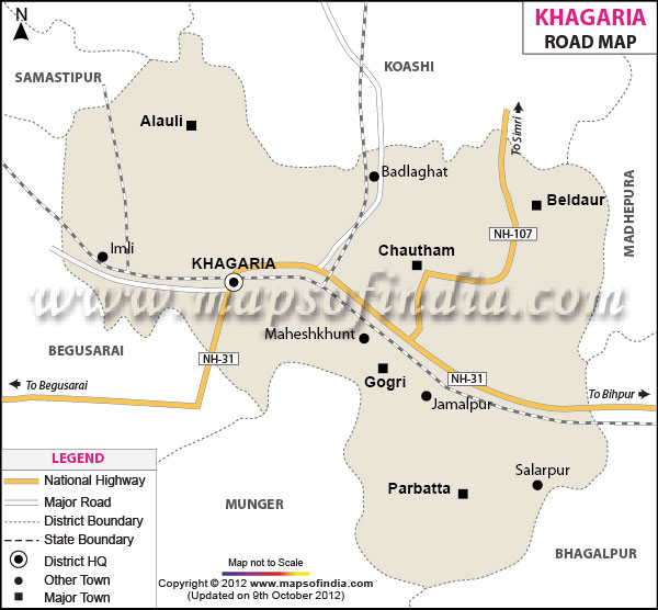 Road Map of Khagaria