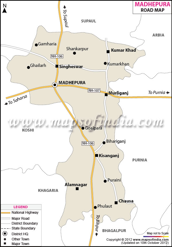 Road Map of Madhepura