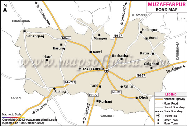 Road Map of Muzaffarpur
