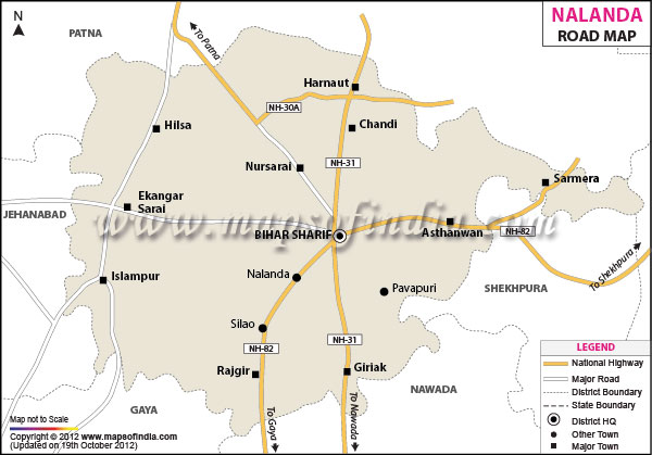 Road Map of Nalanda