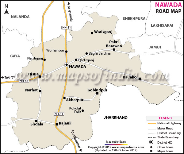 Road Map of Nawada