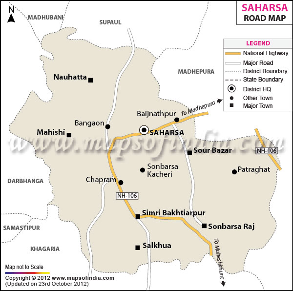 Road Map of Saharsa