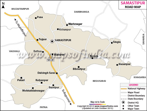 Road Map of Samastipur