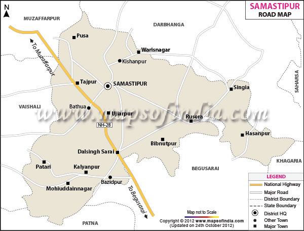 Road Map of Samastipur