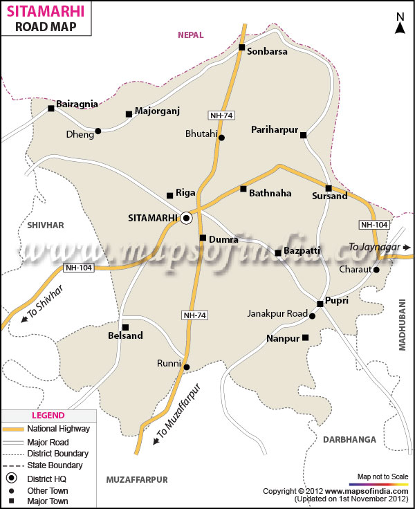 Road Map of Sitamarhi