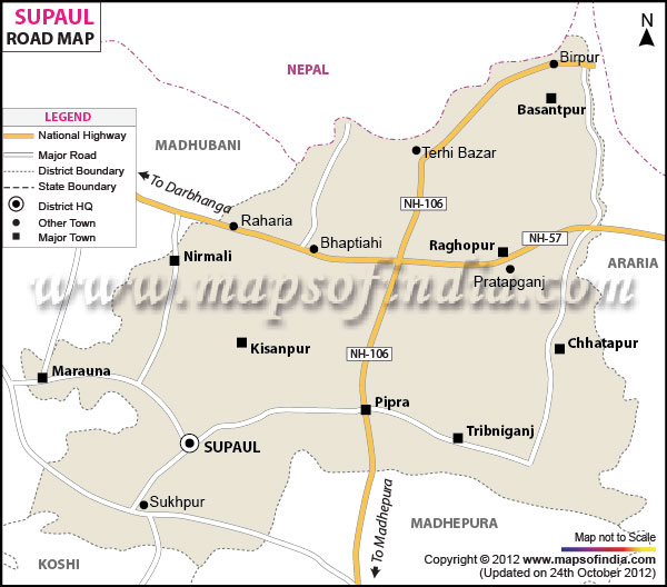 Road Map of Supaul