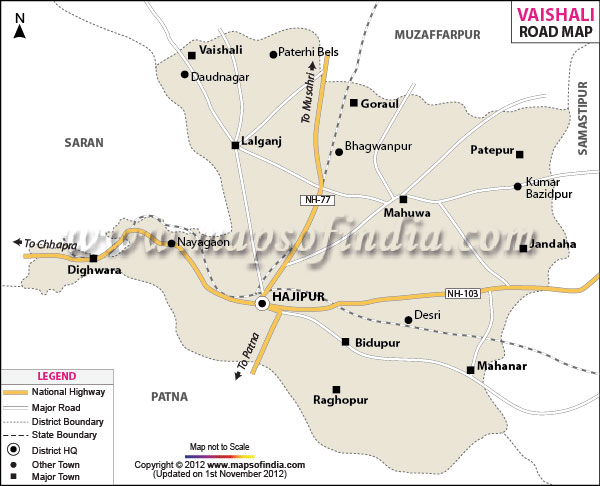 Road Map of Vaishali