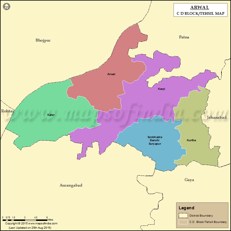 Tehsil Map of Arwal 