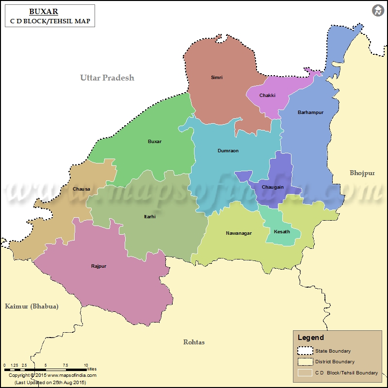 Outline Buxar In India Map