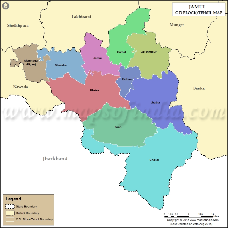 Tehsil Map of Jamui 
