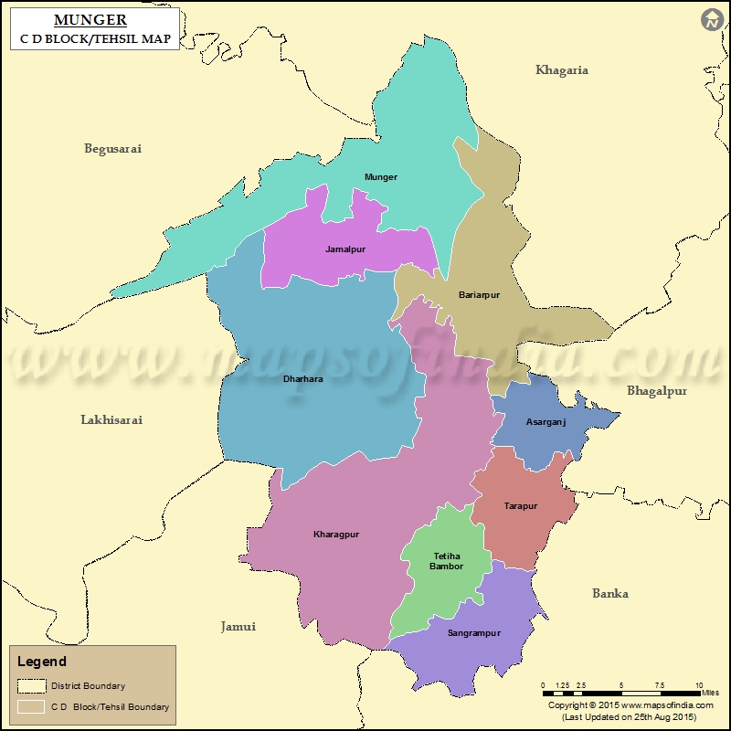 Tehsil Map of Munger 