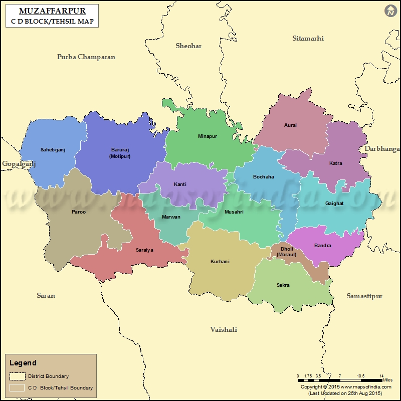 Tehsil Map of Muzaffarpur 