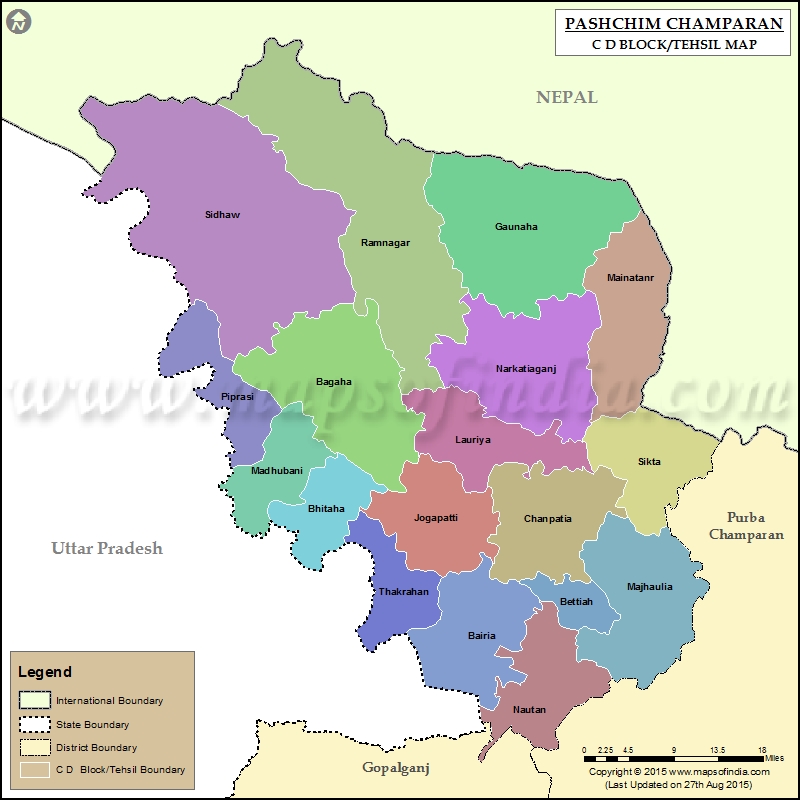 Tehsil Map of West Champaran 