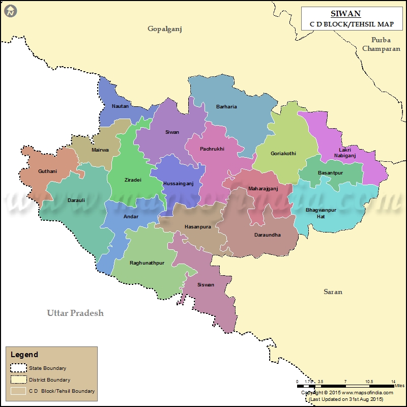 Tehsil Map of Siwan 