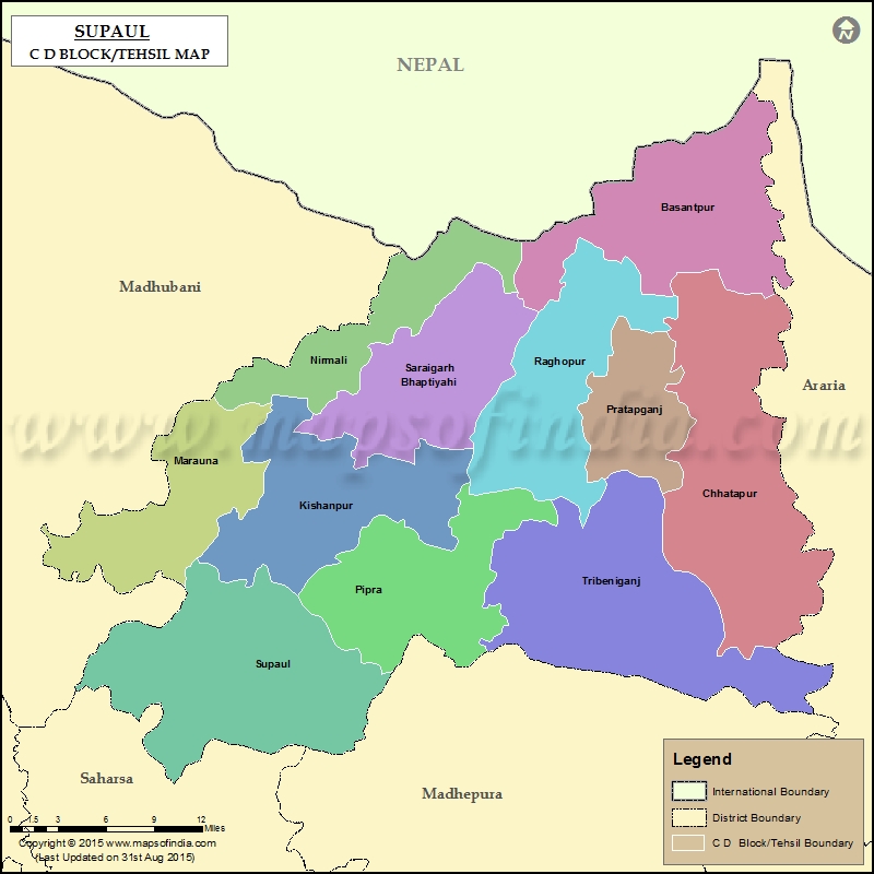 Tehsil Map of Supaul 
