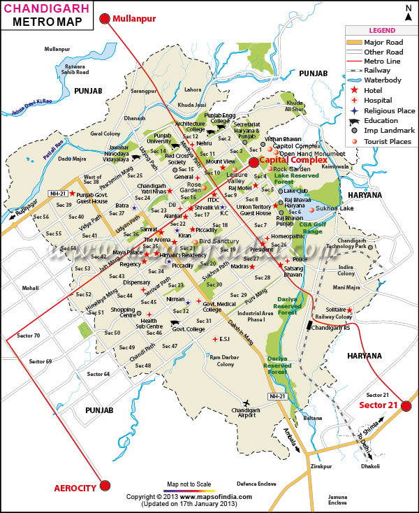 Metro Map of Chandigarh