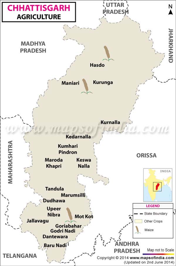 Agriculture Map of Chhattisgarh