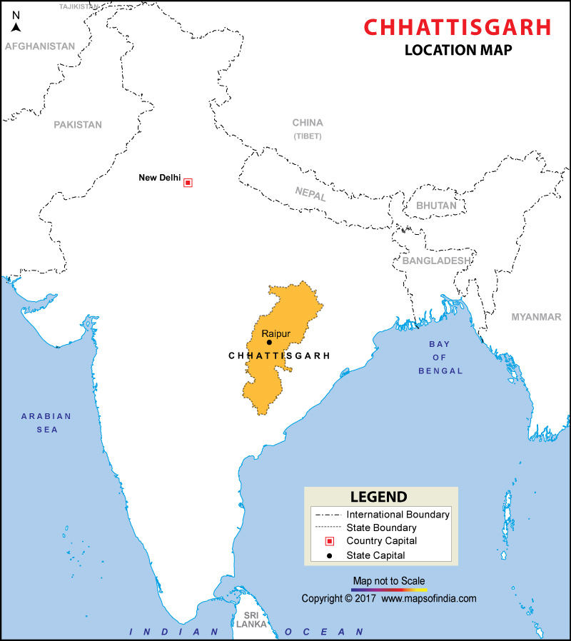 Location Map of Chhattisgarh