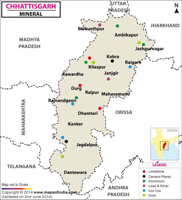 Minerals Map of Chhattisgarh