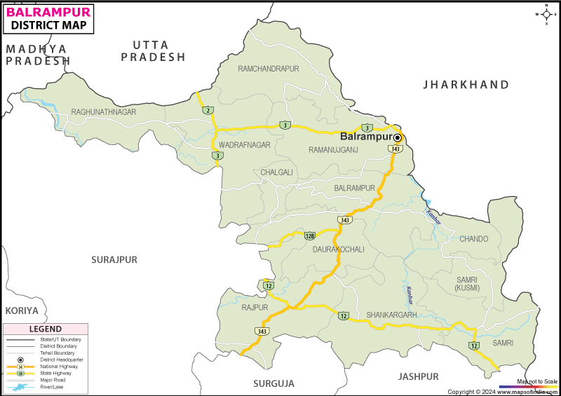 Balrampur District Map 