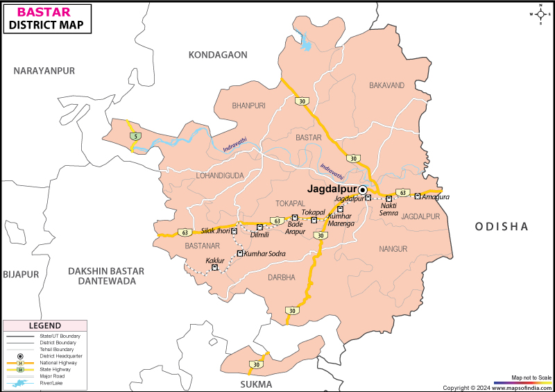 District Map of Bastar