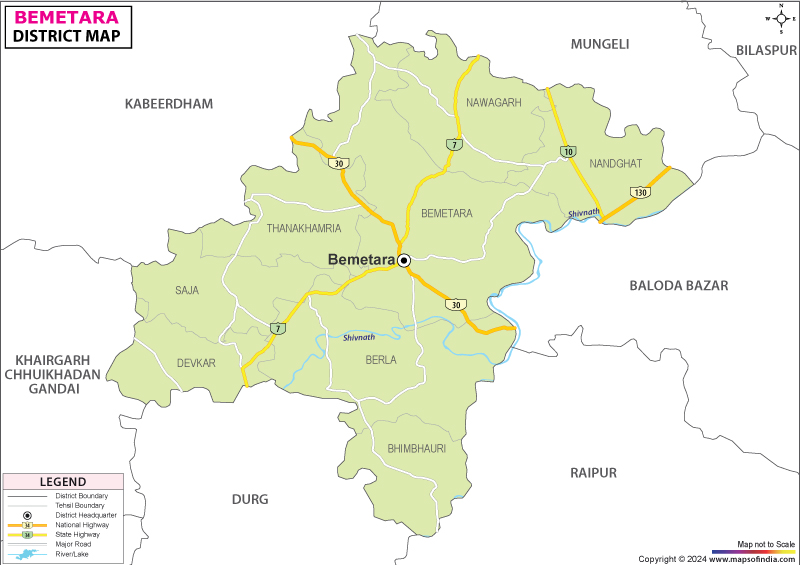 District Map of Bemetara