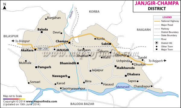 District Map of Janjgir-Champa