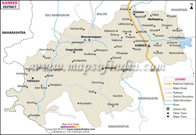 District Map of Kanker