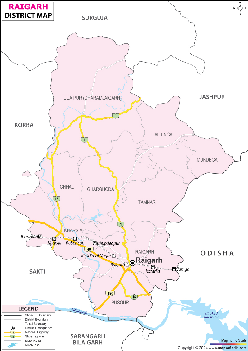 District Map of Raigarh