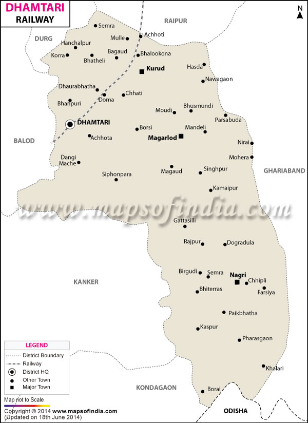 Railway Map of Dhamtari