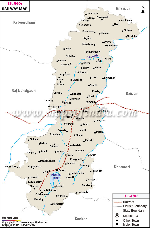 Railway Map of Durg
