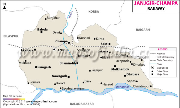 Railway Map of Janjgir-Champa