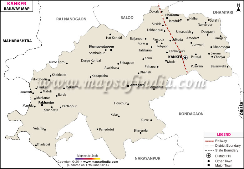 Railway Map of Kanker