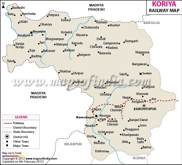 Railway Map of Koriya