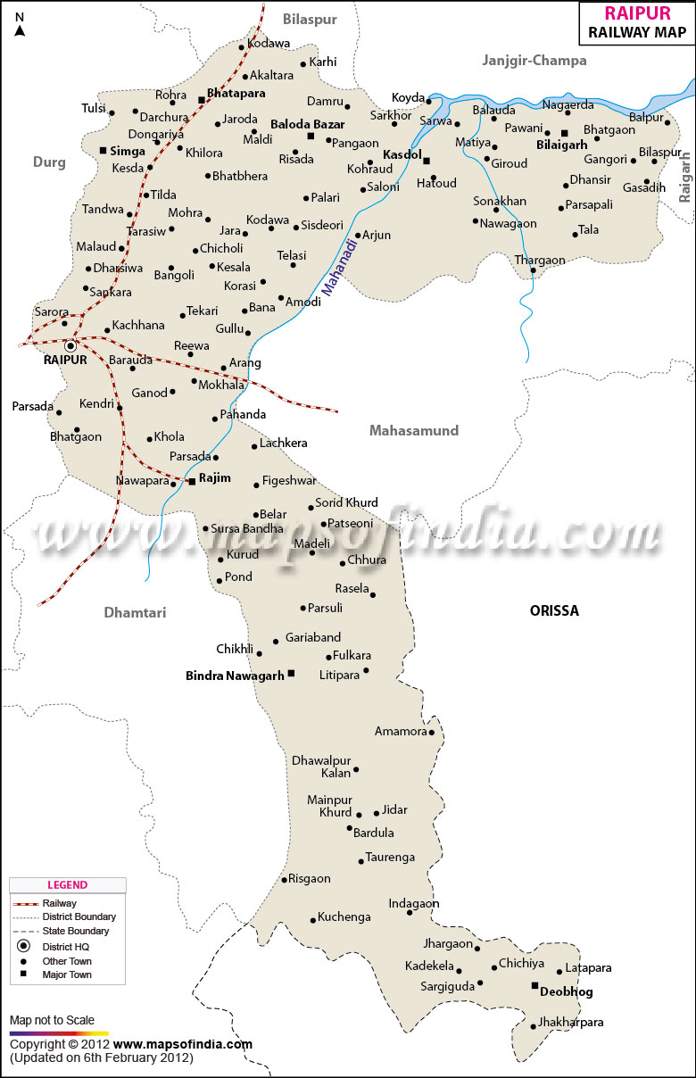 Railway Map of Raipur