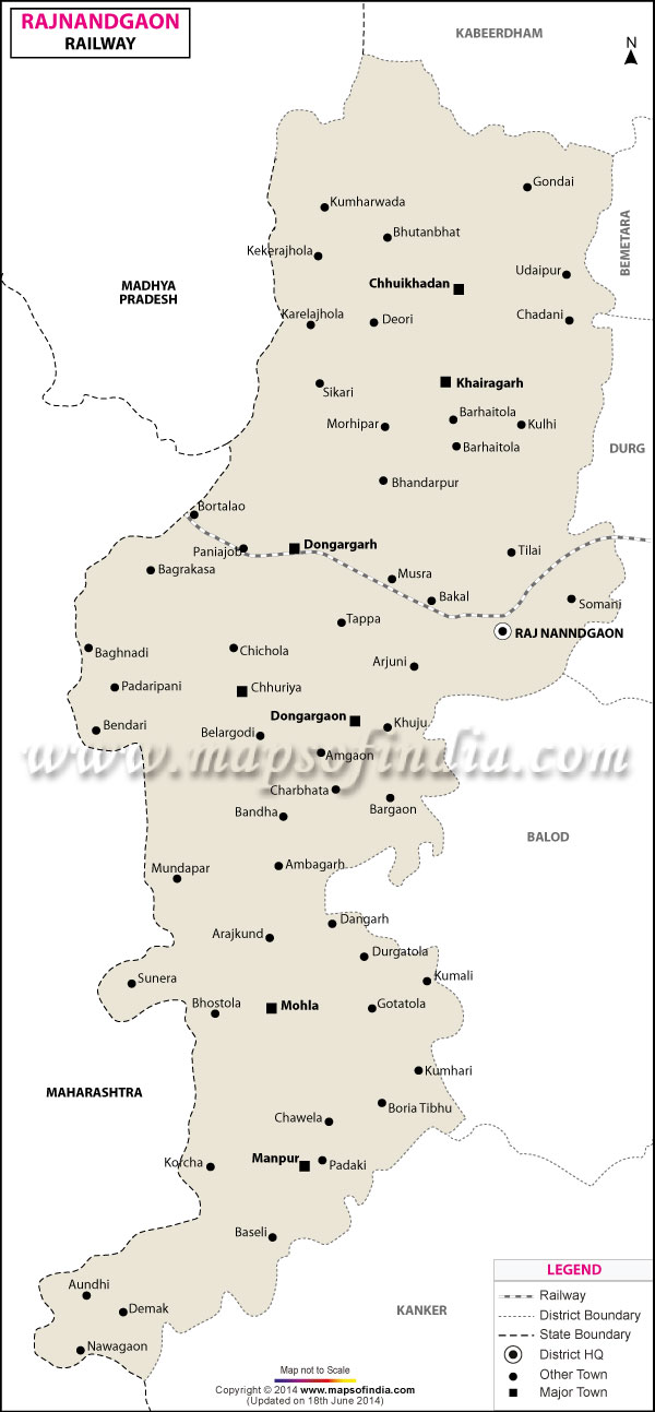 Railway Map of Rajnandgaon