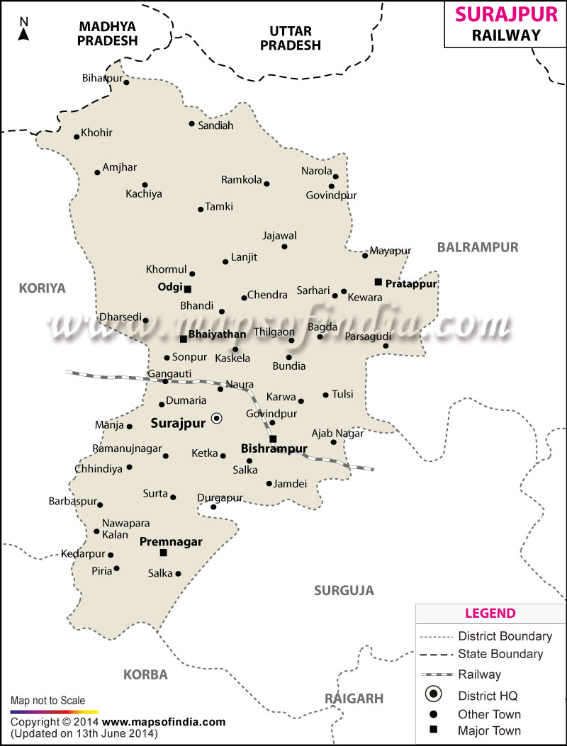 Railway Map of Surajpur