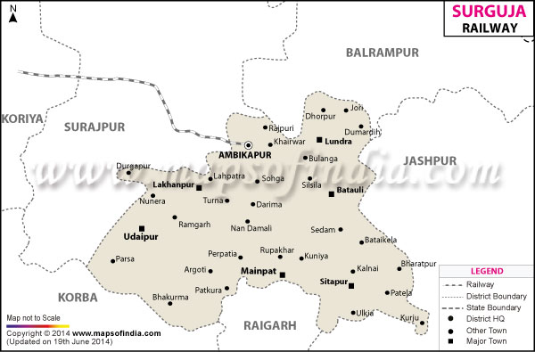 Railway Map of Surguja