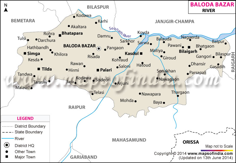 River Map of Baloda Bazar