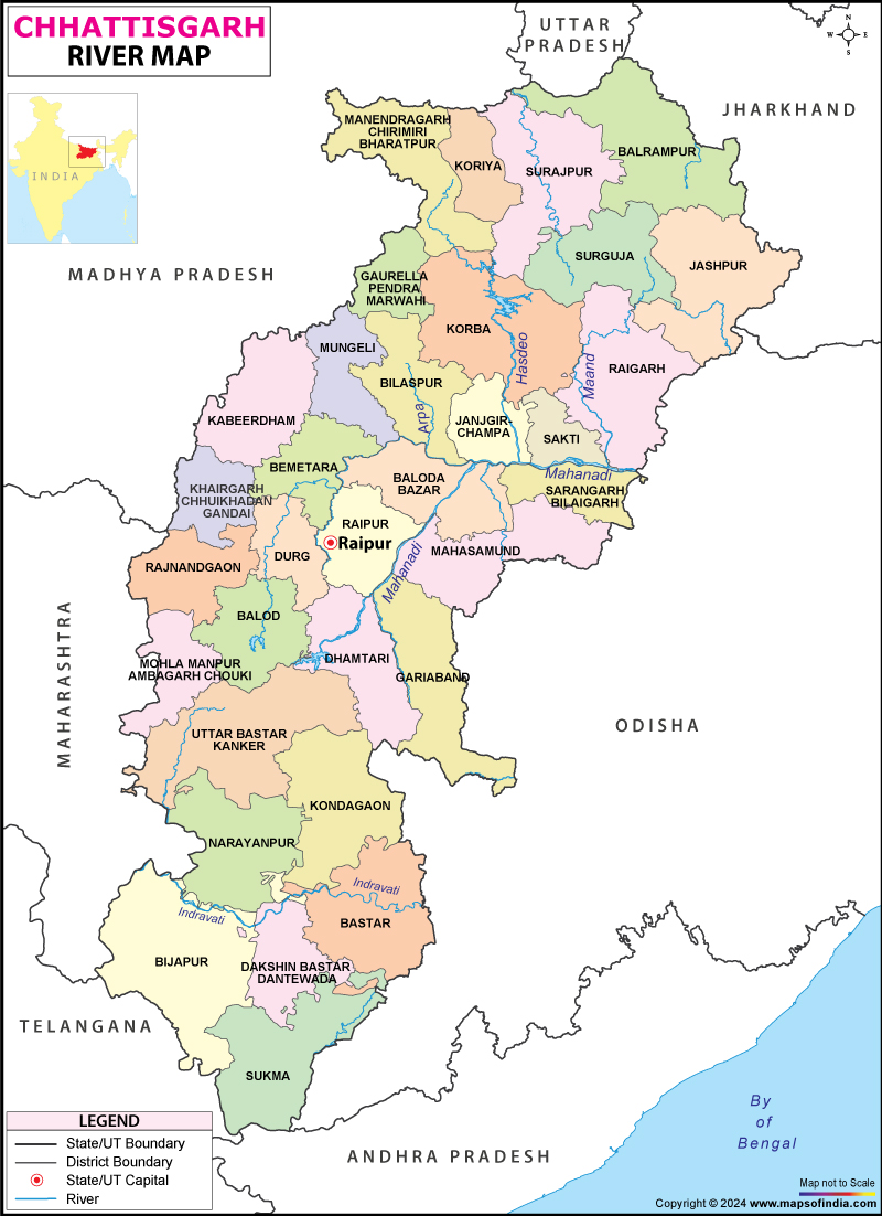 River Map of Chhattisgarh