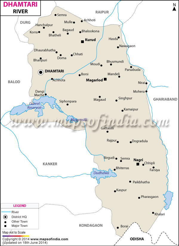 River Map of Dhamtari